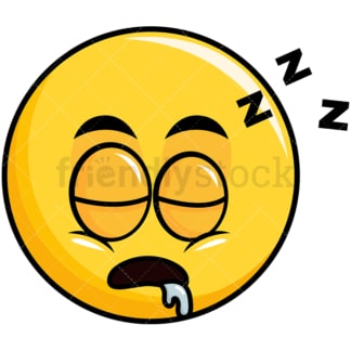 Sleeping yellow smiley emoticon. PNG - JPG and vector EPS file formats (infinitely scalable). Image isolated on transparent background.