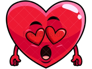In love heart emoticon. PNG - JPG and vector EPS file formats (infinitely scalable). Image isolated on transparent background.