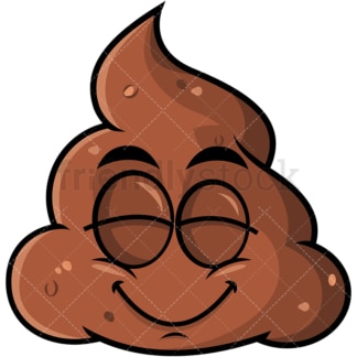 Delighted poop emoticon. PNG - JPG and vector EPS file formats (infinitely scalable). Image isolated on transparent background.