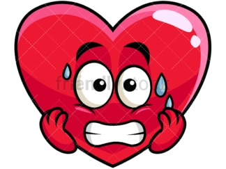 Sweating heart emoticon. PNG - JPG and vector EPS file formats (infinitely scalable). Image isolated on transparent background.