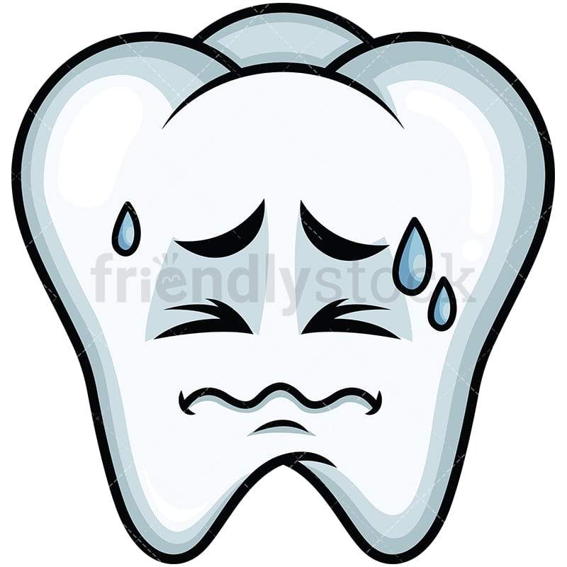 In Pain Tooth Emoji Cartoon Vector Clipart - FriendlyStock