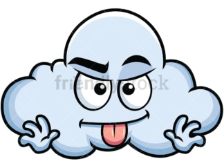 Sarcastic cloud emoticon. PNG - JPG and vector EPS file formats (infinitely scalable). Image isolated on transparent background.