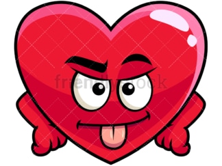 Sarcastic heart emoticon. PNG - JPG and vector EPS file formats (infinitely scalable). Image isolated on transparent background.