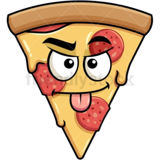 Sarcastic pizza emoticon. PNG - JPG and vector EPS file formats (infinitely scalable). Image isolated on transparent background.