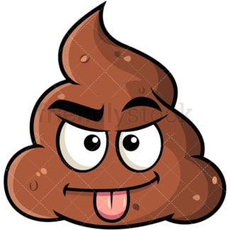 Sarcastic poop emoticon. PNG - JPG and vector EPS file formats (infinitely scalable). Image isolated on transparent background.
