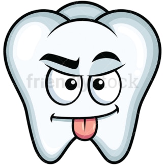 Sarcastic tooth emoticon. PNG - JPG and vector EPS file formats (infinitely scalable). Image isolated on transparent background.