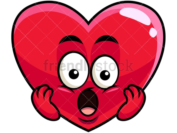 Surprised heart emoticon. PNG - JPG and vector EPS file formats (infinitely scalable). Image isolated on transparent background.