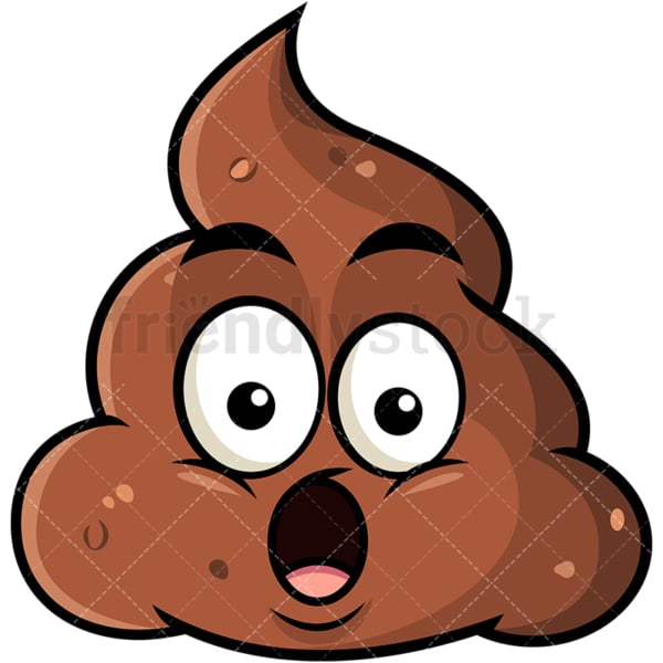 Surprised poop emoticon. PNG - JPG and vector EPS file formats (infinitely scalable). Image isolated on transparent background.