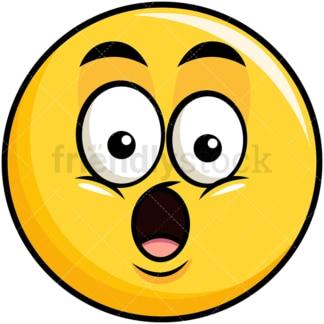 Surprised yellow smiley emoticon. PNG - JPG and vector EPS file formats (infinitely scalable). Image isolated on transparent background.