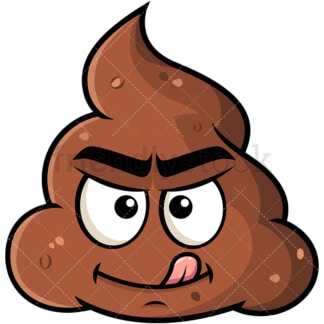 Evil look poop emoticon. PNG - JPG and vector EPS file formats (infinitely scalable). Image isolated on transparent background.