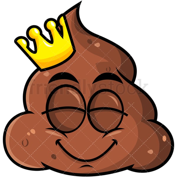 King Poop Emoji With Crown Cartoon Vector Clipart FriendlyStock