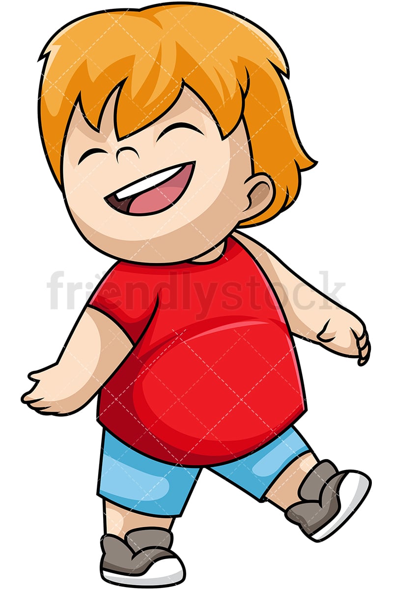 Happy Little Boy Cartoon Vector Clipart - FriendlyStock