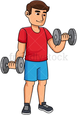 Man lifting dumbbells. PNG - JPG and vector EPS file formats (infinitely scalable). Image isolated on transparent background.