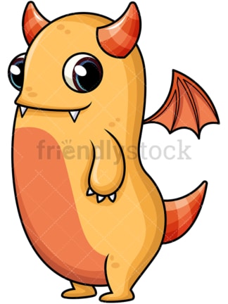 Orange monster. PNG - JPG and vector EPS (infinitely scalable). Image isolated on transparent background.