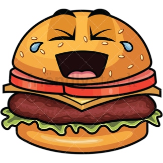 Laughing lol hamburger emoticon. PNG - JPG and vector EPS file formats (infinitely scalable). Image isolated on transparent background.