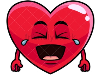 Laughing lol heart emoticon. PNG - JPG and vector EPS file formats (infinitely scalable). Image isolated on transparent background.