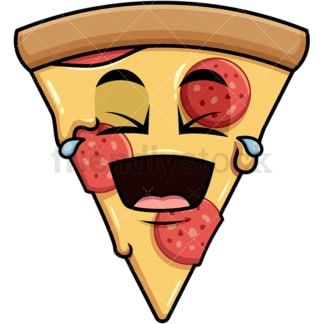 Laughing lol pizza emoticon. PNG - JPG and vector EPS file formats (infinitely scalable). Image isolated on transparent background.
