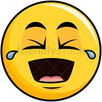 Laughing lol yellow smiley emoticon. PNG - JPG and vector EPS file formats (infinitely scalable). Image isolated on transparent background.