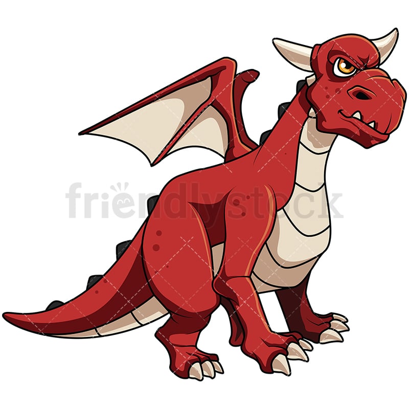 Red Dragon Cartoon Vector Clipart - FriendlyStock