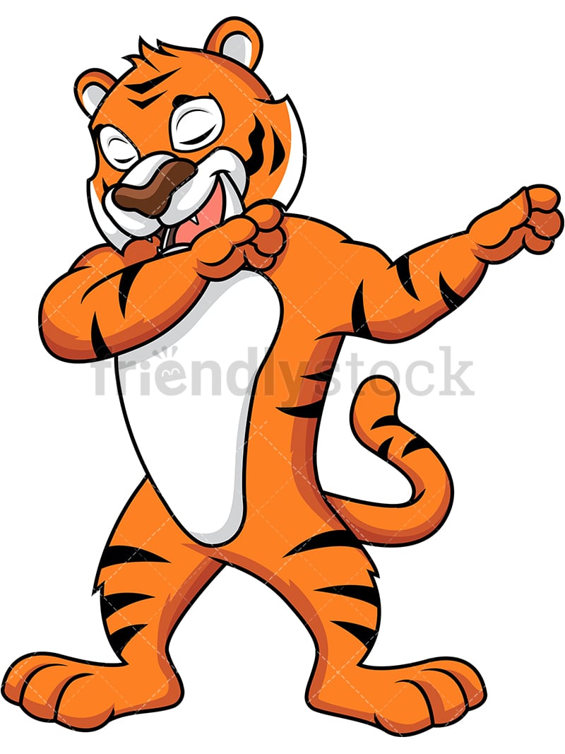 Dabbing Tiger Cartoon Vector Clipart - FriendlyStock