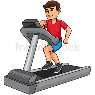 Man exercising on a treadmill. PNG - JPG and vector EPS file formats (infinitely scalable). Image isolated on transparent background.