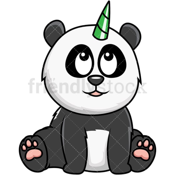 Panda bear unicorn. PNG - JPG and vector EPS file formats (infinitely scalable). Image isolated on transparent background.