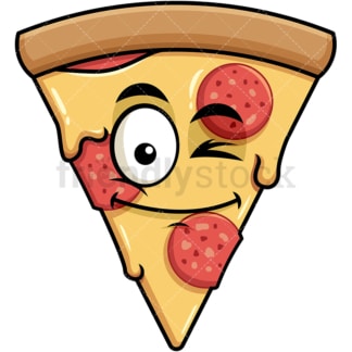 Winking pizza emoticon. PNG - JPG and vector EPS file formats (infinitely scalable). Image isolated on transparent background.