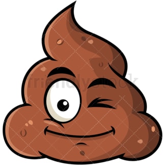 Winking poop emoticon. PNG - JPG and vector EPS file formats (infinitely scalable). Image isolated on transparent background.