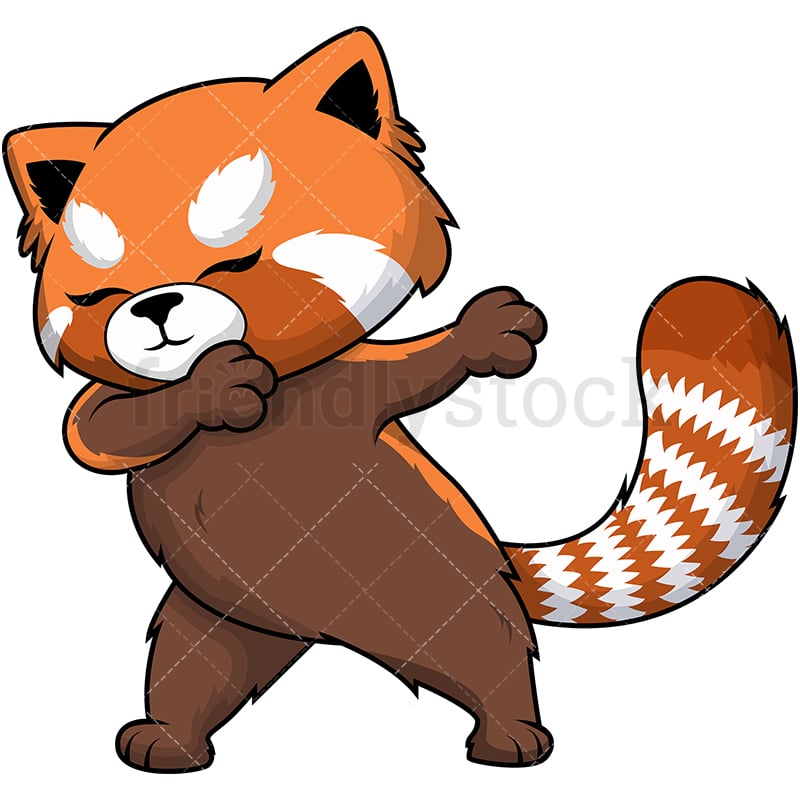 Dabbing Red Panda Cartoon Vector Clipart Friendlystock
