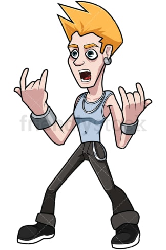 Heavy metal guy sign of the horns. PNG - JPG and vector EPS file formats (infinitely scalable). Image isolated on transparent background.