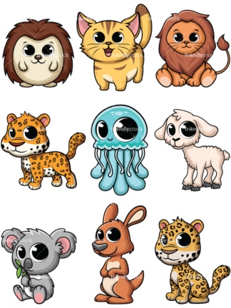 Adorable baby animals. PNG - JPG and vector EPS file formats (infinitely scalable). Image isolated on transparent background.