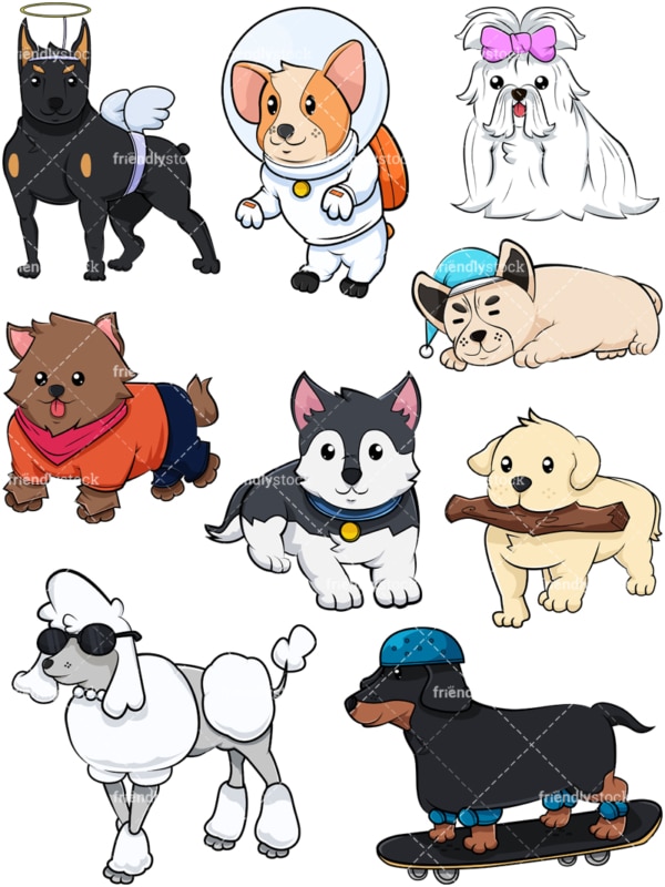 Cute Dog Wearing T-Shirt Cartoon Vector Clipart - FriendlyStock