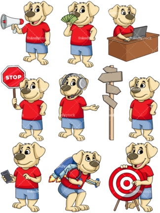Dog cartoon character. PNG - JPG and vector EPS file formats (infinitely scalable). Image isolated on transparent background.
