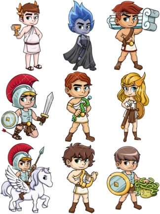 Greek demigods. PNG - JPG and vector EPS file formats (infinitely scalable). Image isolated on transparent background.