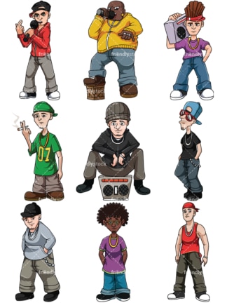 Hip hop dudes. PNG - JPG and vector EPS file formats (infinitely scalable). Image isolated on transparent background.