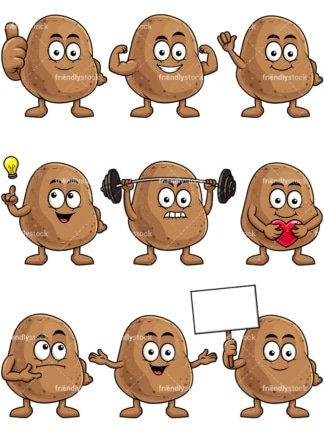 Mascot potato cartoon character. PNG - JPG and vector EPS file formats (infinitely scalable). Image isolated on transparent background.