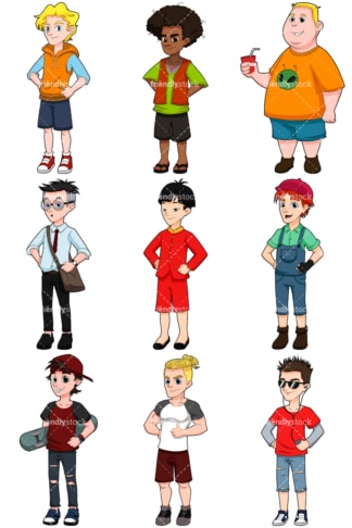 Young men collection. PNG - JPG and vector EPS file formats (infinitely scalable). Image isolated on transparent background.