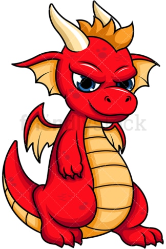 Cool red dragon. PNG - JPG and vector EPS (infinitely scalable). Image isolated on transparent background.