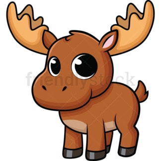 Adorable baby moose. PNG - JPG and vector EPS (infinitely scalable). Image isolated on transparent background.