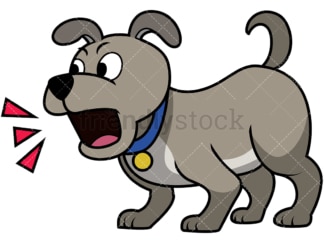Cute filhote de cachorro latindo desenhos animados Vetor Clipart