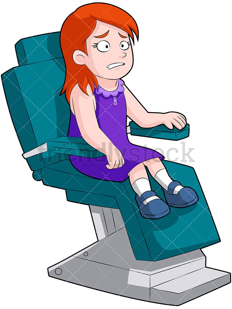 Little Girl Fidgeting In Dentist Chair Cartoon Vector Clipart -  FriendlyStock