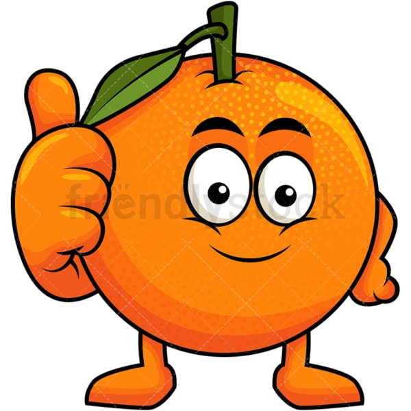 Orange cartoon character thumbs up. PNG - JPG and vector EPS (infinitely scalable). Image isolated on transparent background.