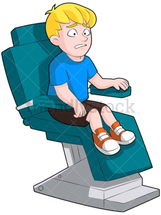 Scared little kid at the dentist. PNG - JPG and vector EPS (infinitely scalable). Image isolated on transparent background.
