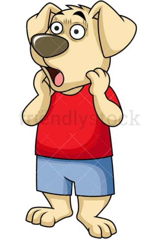 Shocked dog mascot . PNG - JPG and vector EPS (infinitely scalable). Image isolated on transparent background.