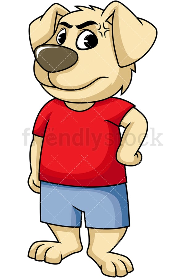 Angry dog cartoon character. PNG - JPG and vector EPS (infinitely scalable). Image isolated on transparent background.