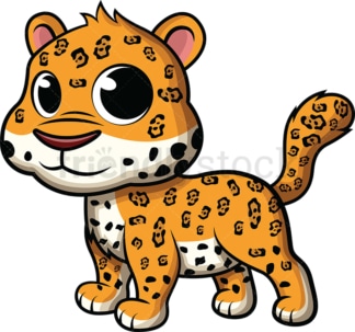 Adorable baby jaguar. PNG - JPG and vector EPS (infinitely scalable). Image isolated on transparent background.