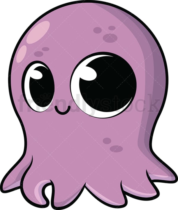 Adorable baby octopus. PNG - JPG and vector EPS (infinitely scalable). Image isolated on transparent background.