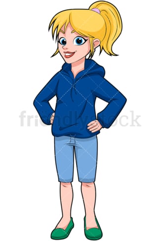 Beautiful young woman with blonde hair. PNG - JPG and vector EPS (infinitely scalable). Image isolated on transparent background.