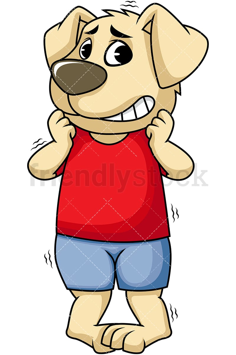 scared dog clipart
