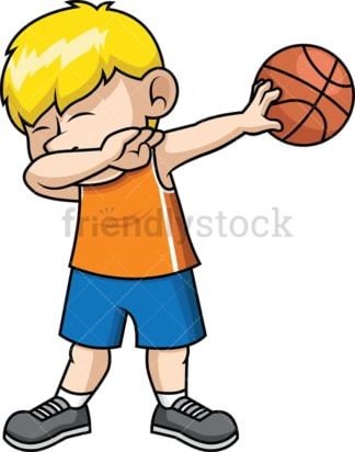 Basketball boy doing the dab. PNG - JPG and vector EPS file formats (infinitely scalable). Image isolated on transparent background.